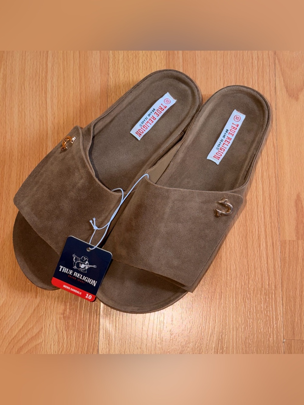 True Religion Men’s Brown Suede Slide Sandal